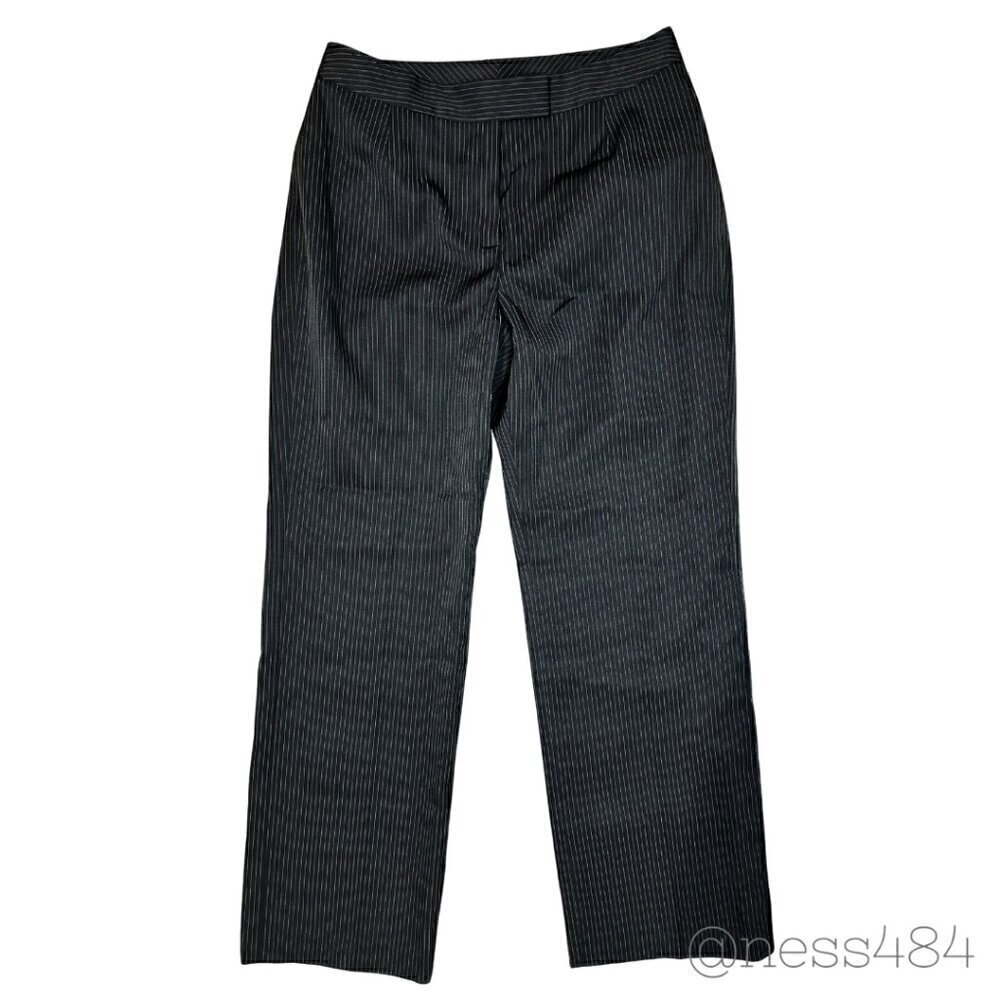 Evan Picone Petite Pinstripe Suit Pants Black White Career Office 4P